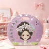Chinese-style decorative makeup bag, cartoon hairpin, princess sticker bag, round handbag, girl toy, handmade stickers Specification image